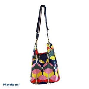 Boden Blue and Yellow Crossbody Bag with Vibrant Design